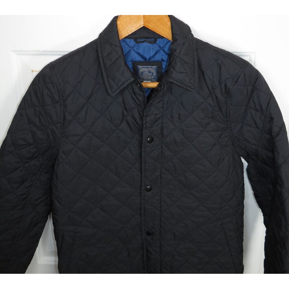 J.CREW Men's Primaloft Quilted Jacket Snap Up Black Size XS